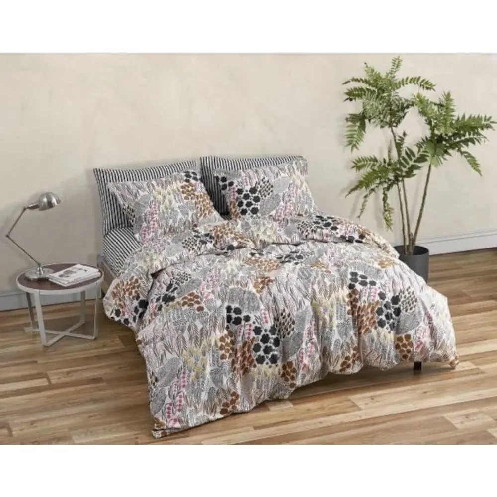 Marimekko - Queen Duvet Cover Set, Cotton Percale Bedding with Matching Shams...